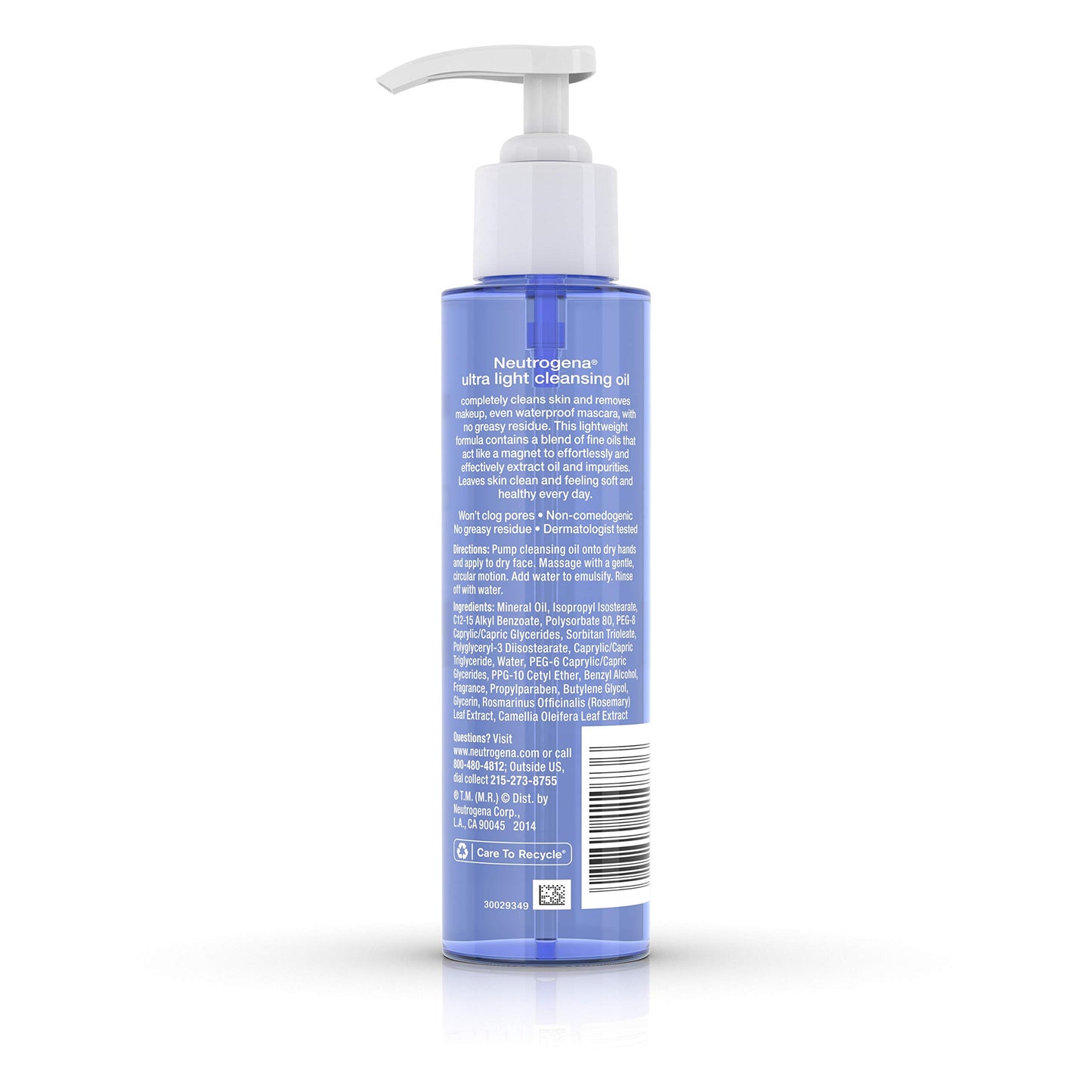 Neutrogena Ultra Light Facial Cleansing Oil & Makeup Remover, Non-Comedogenic Face Oil Cleanser to Remove Dirt, Oil, Makeup & Waterproof Mascara, 4