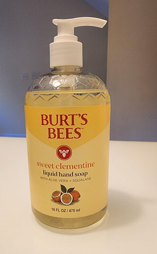 Burt's Bees Moisturizing Liquid Hand Soap Pump - Natural Hand Wash for Bathroom and Kitchen, Soft on Hands, Luxury Fragrance, Sweet Clementine Scent