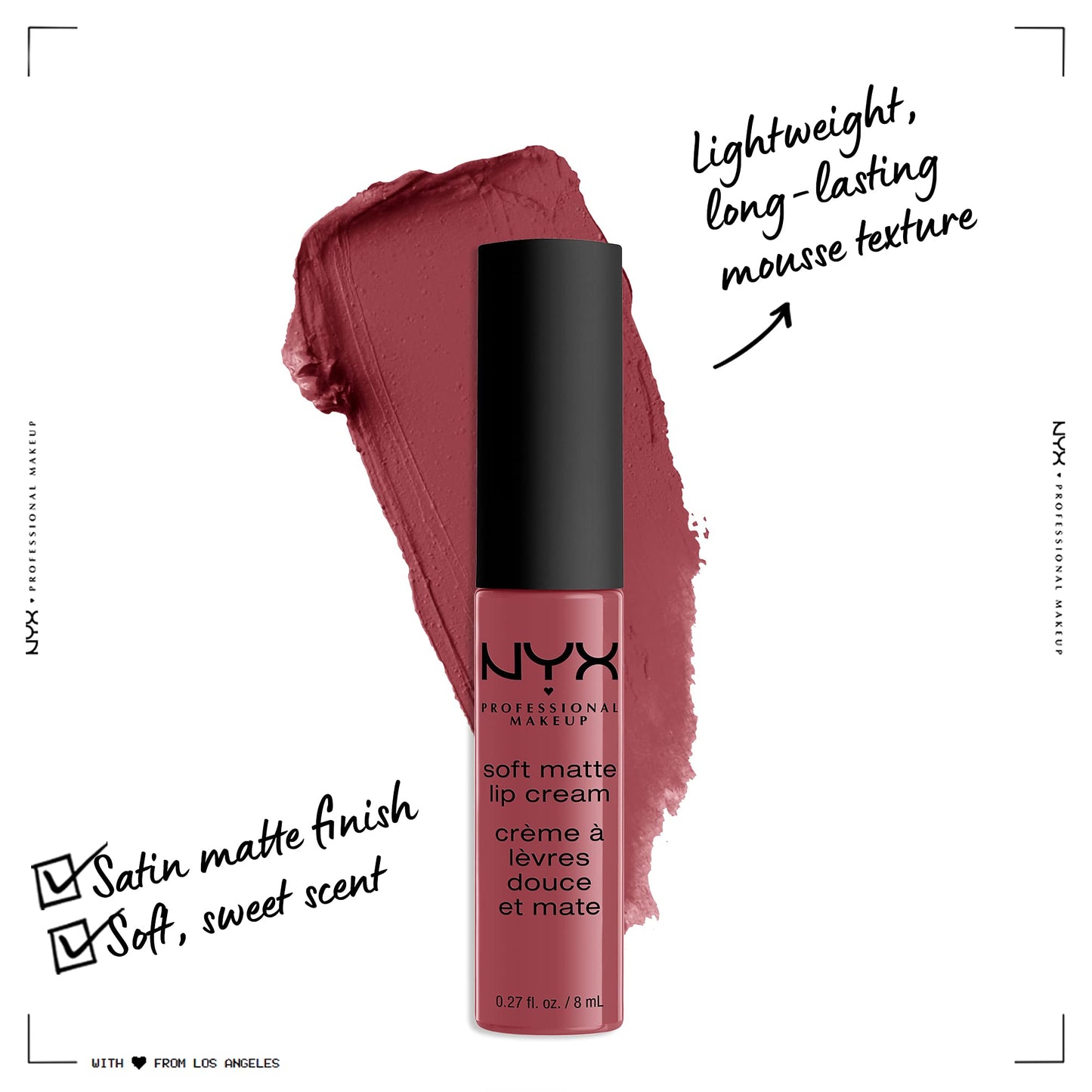 NYX PROFESSIONAL MAKEUP Soft Matte Lip Cream, Lightweight Liquid Lipstick - Budapest (Deep Mauve With Red Undertone) Beauty & Personal Care NYX PROFESSIONAL MAKEUP