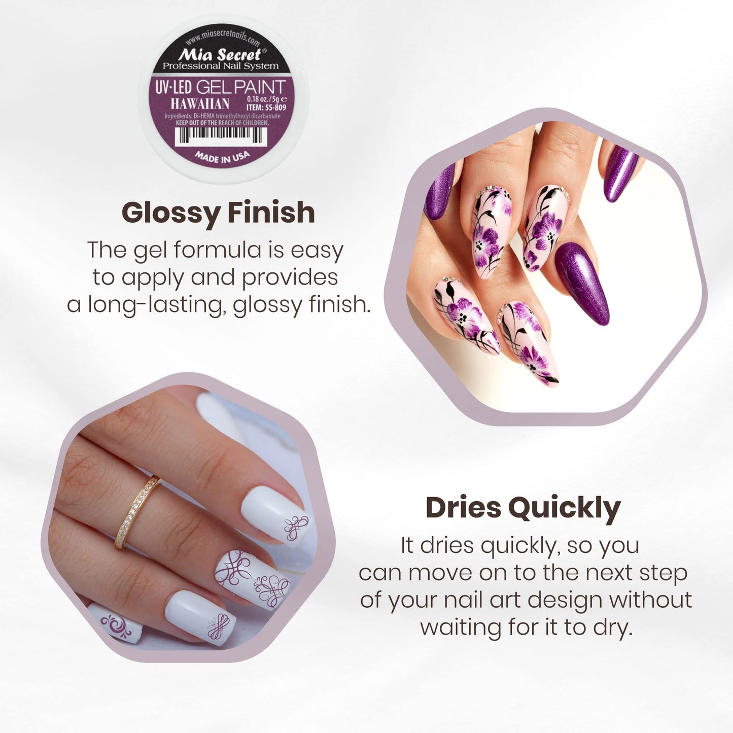 Mia Secret Professional Nail System UV/LED Gel Paint - 5 grams (Hawaiian) Beauty & Personal Care Mia Secret