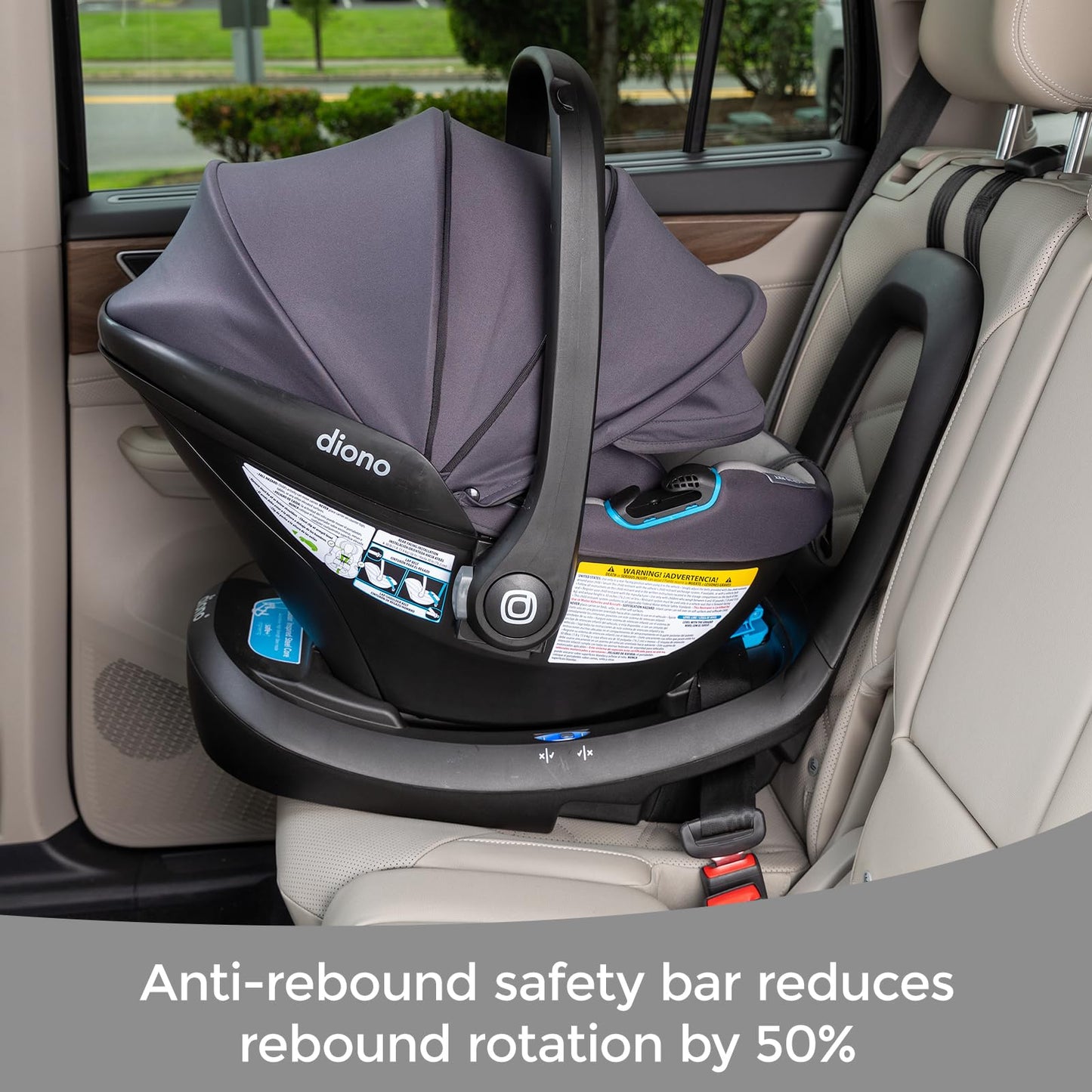 Diono LiteClik30 RXT SafePlus Infant Car Seat and Base, Rear-Facing for Infants 4-30lbs, SafePlus Engineering, with Infant Insert, UPF 50+ Sunshade…