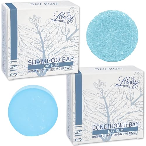Luxiny Travel Shampoo and Conditioner Bar - Plant-Based, Multipurpose, TSA Compliant, Eco-Friendly, Sulfate & Paraben-Free, Suitable for All Hair