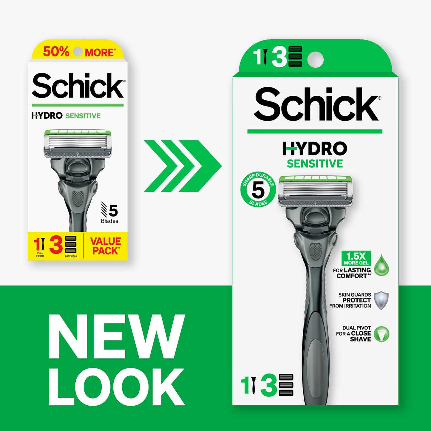 Schick Hydro Sensitive Razors for Men, 1 Razor Handle with 3 Razor Blades Refills Beauty and Personal Care Schick