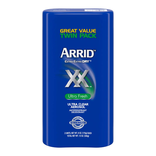Arrid XX Ultra Clear Aerosol Antiperspirant Deodorant, Ultra Fresh, 6 Oz, Twin Pack Beauty and Personal Care Arrid