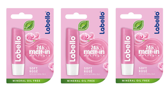 Labello Soft Rosé Lip Balm - 3 pack Beauty and Personal Care Labello