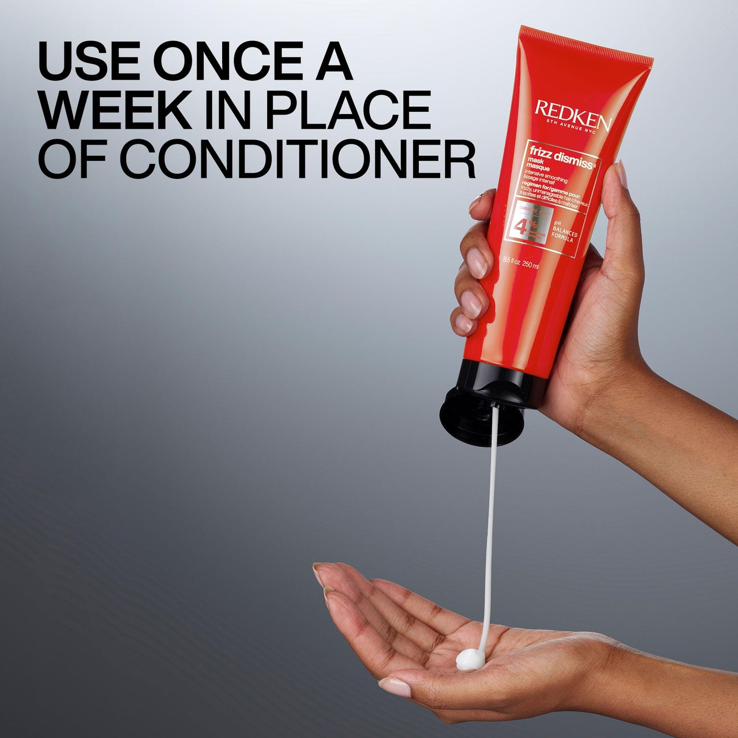 Redken Frizz Dismiss Mask, Intense Smoothing Treatment For Unruly Hair - Ultra Hydrating Smoothing Hair Mask, Hydrates, Smooths and Tames Frizz