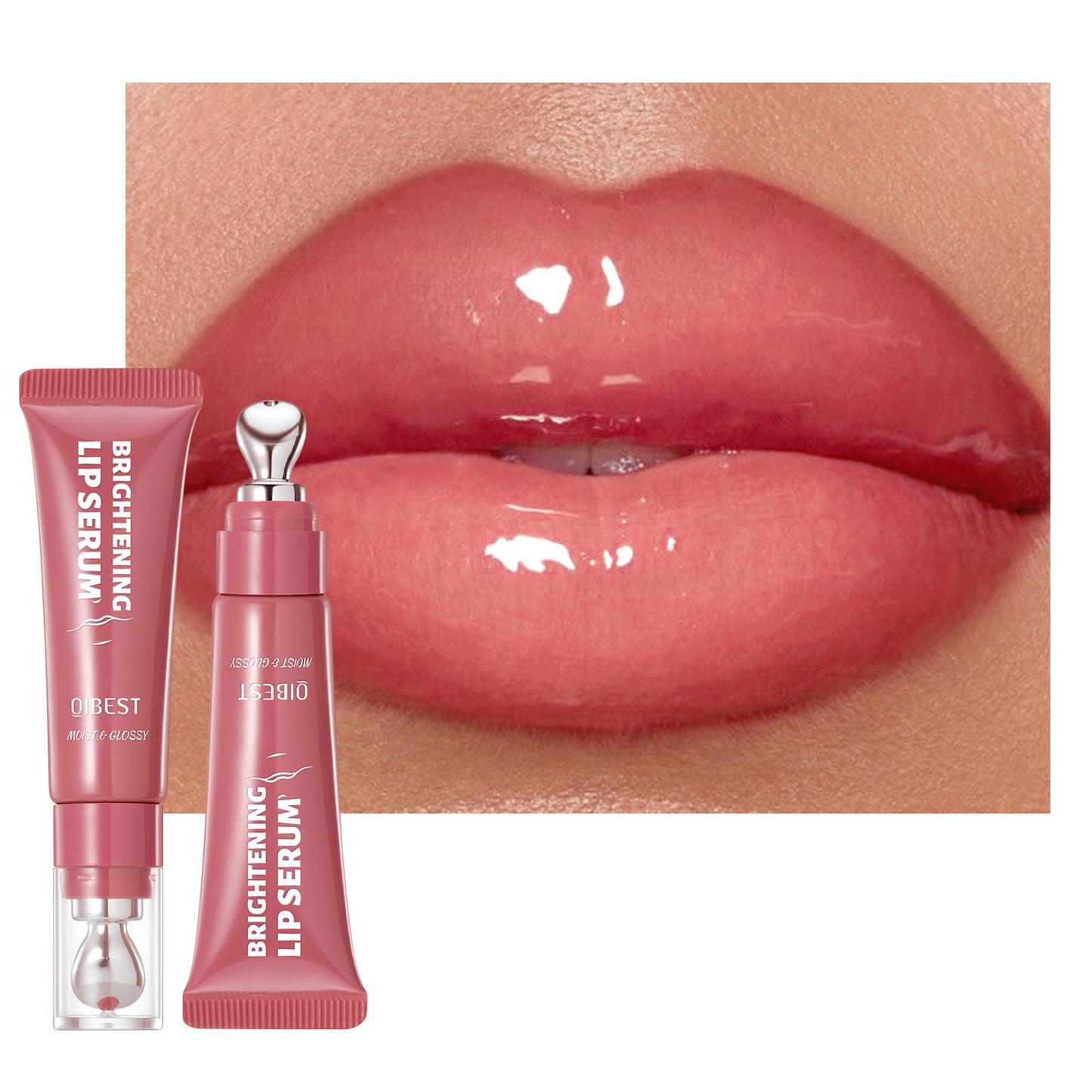 URQT Brightening Lip Serum, Hydrating Glossy Lip Oil with Metal Applicator, Plumping Moisturizing Lip Care Tint, Non-Sticky High Shine Lip Glow Beauty and Personal Care URQT Default Title