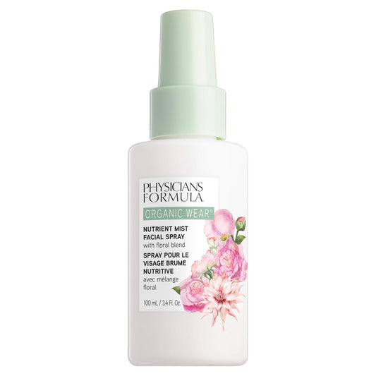 Physicians Formula Organic Wear Nutrient Mist Facial Spray, Botanical Infused, Dermatologist Approved, Vegan, Gluten Free, Tone, Balance, And Prep