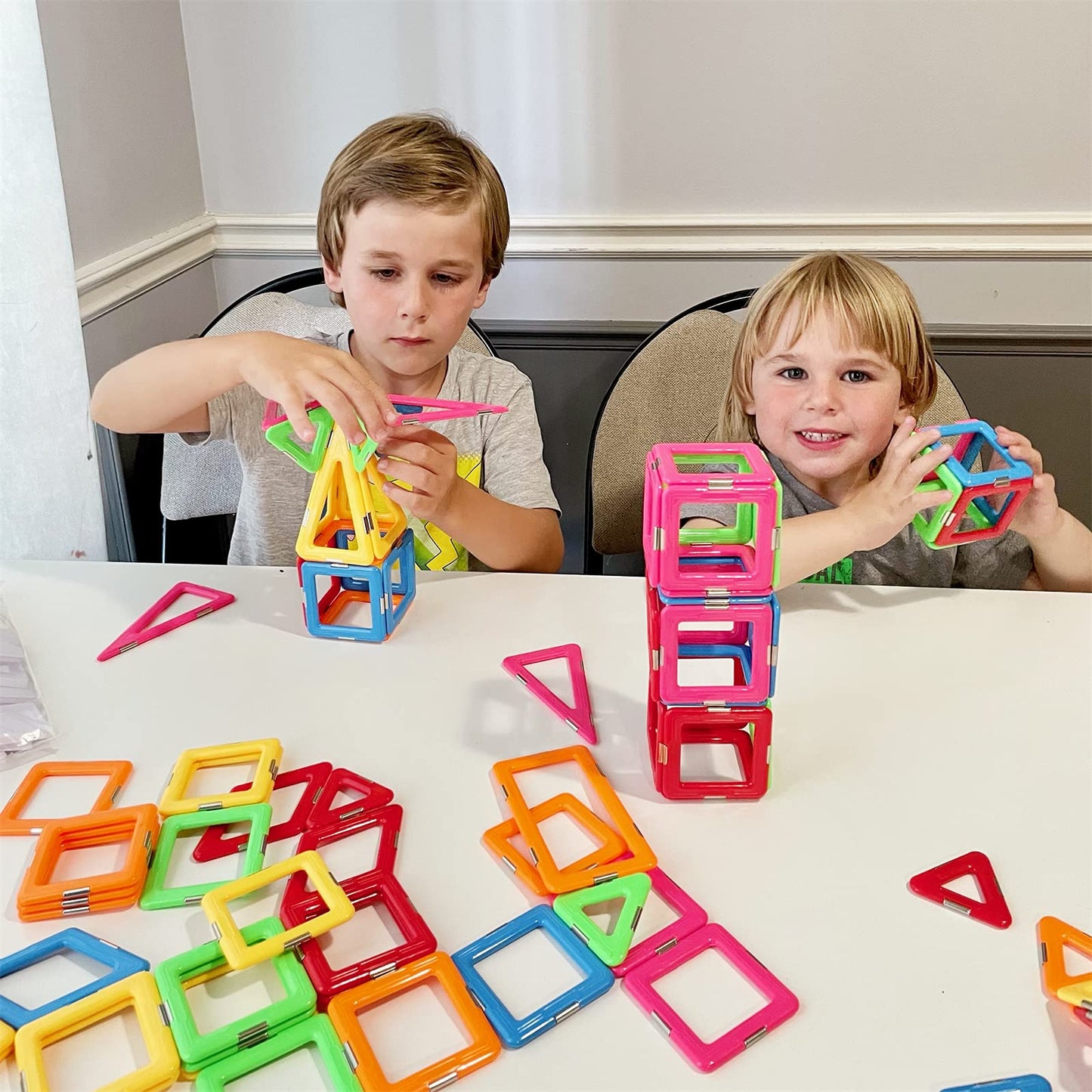 Coodoo Upgraded Magnetic Blocks Starter Set – Tough Tiles STEM Learning Toys for Kids Ages 3+, Compatible with Major Brands