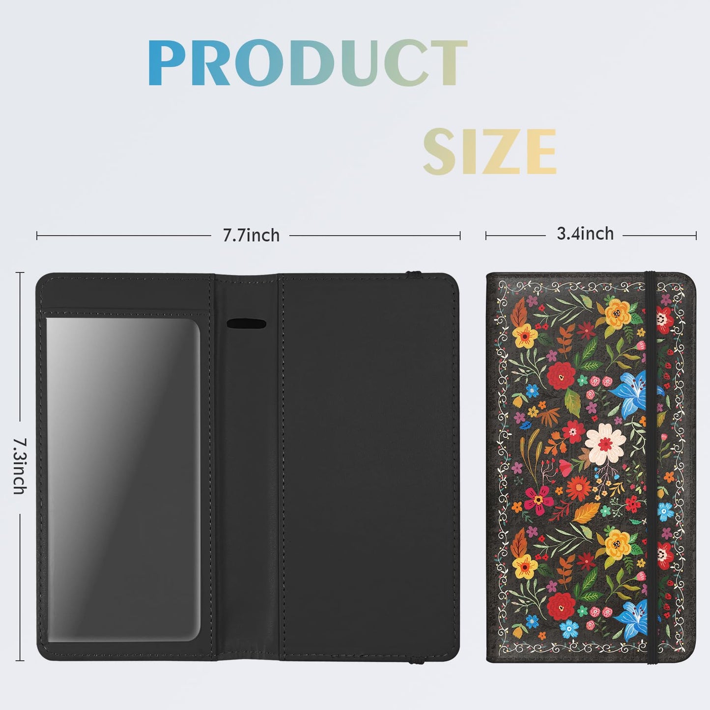 UntilPlan Printed Checkbook Cover, Slim Durable, RFID Blocking Premium Leather Checkbook, Duplicate Checks for Women Men (Bow)