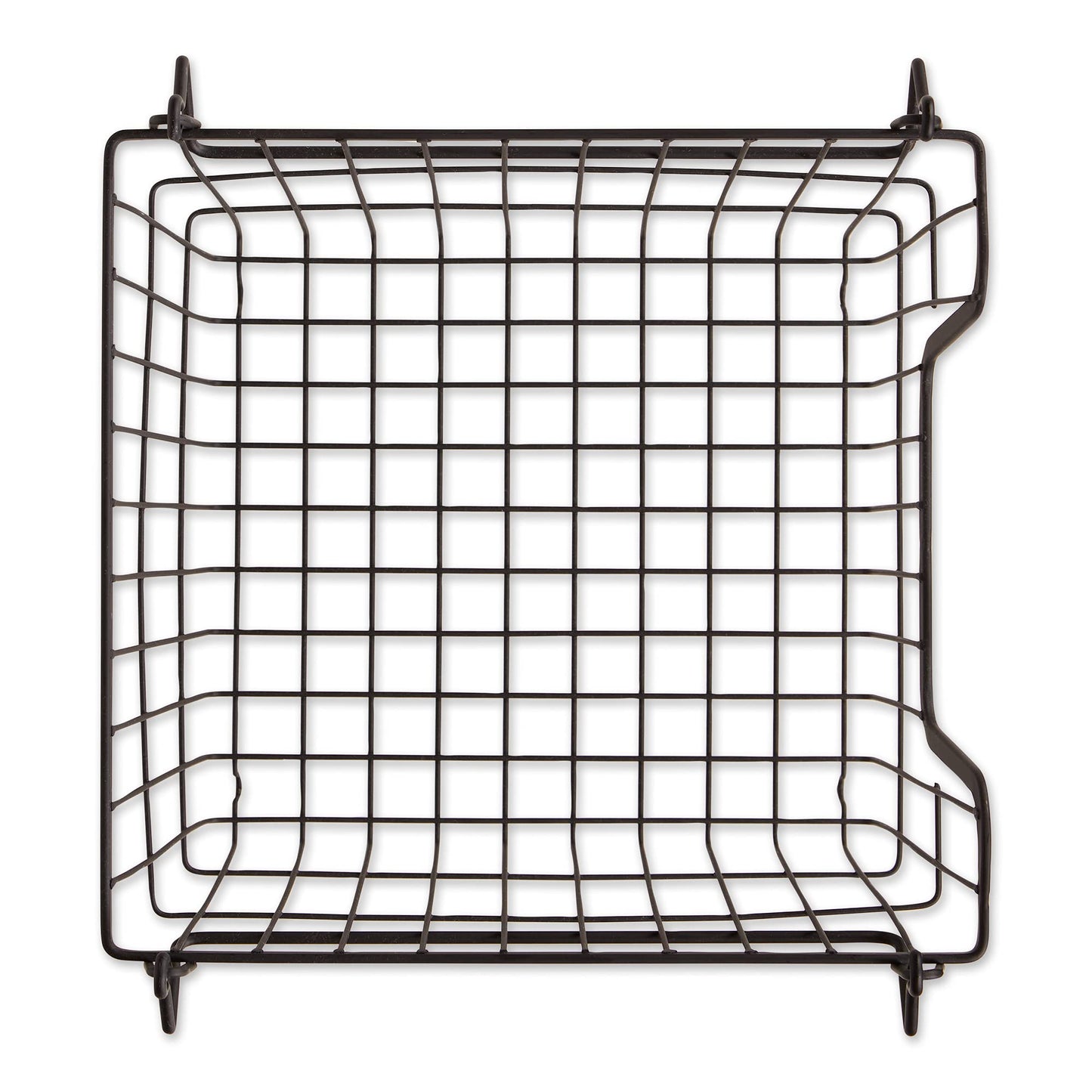 DII Metal Wire Mesh Stackable Utility Storage Bin, Small, 11x11x6, Black