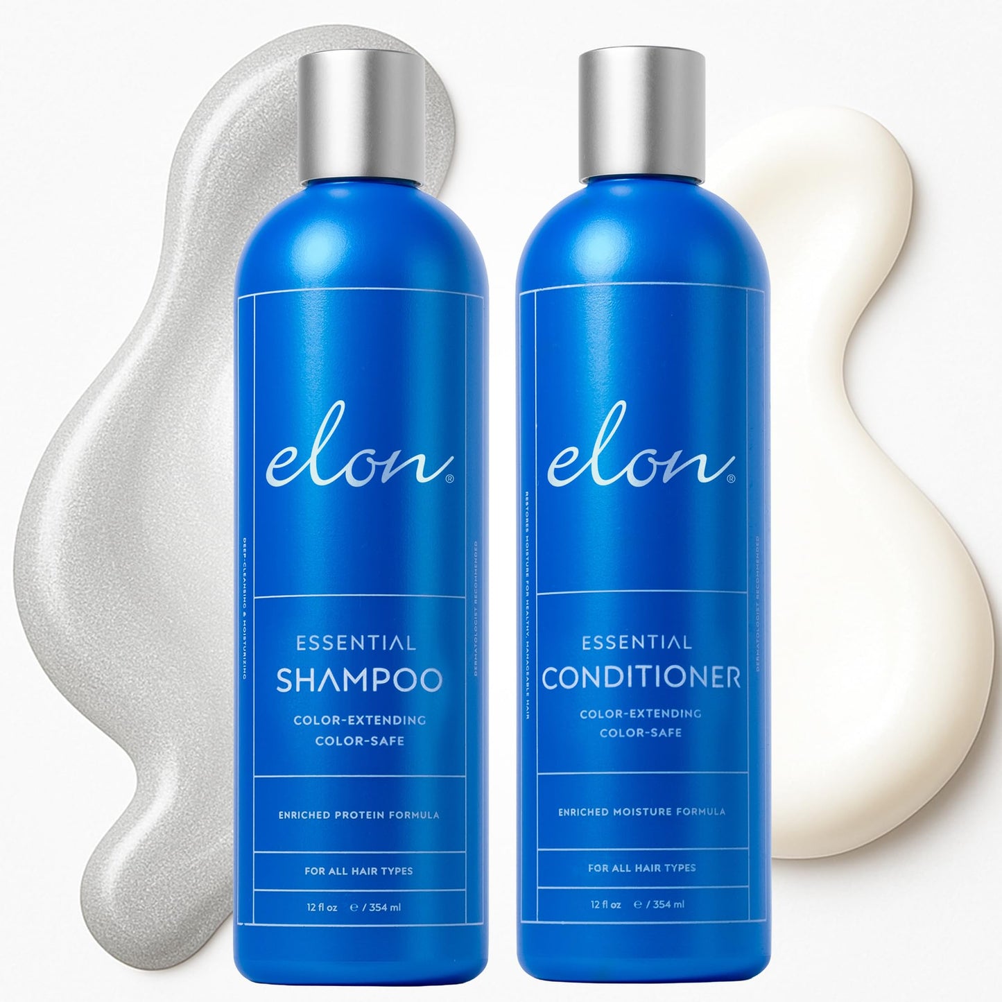 Elon Sulfate Free Shampoo and Conditioner Set (12oz) -Hair Shampoo for Color Treated Hair to Extend Color -Conditioner for Dry Hair to Nourish