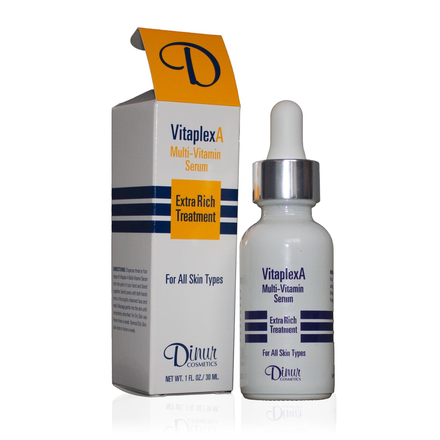 Dinur Cosmetics Vitaplex A Multi-Vitamin Serum Extra Rich Treatment for All Skin Types 1 fl. oz./ 30 ml.