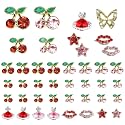 qiipii 42 Pcs 3D Cherry Nail Charms Heart Planet Star Lips Valentines Day Charms for Nails Kawaii Nail Rhinestones Gems Studs Cute Shiny Diamonds Beauty & Personal Care qiipii