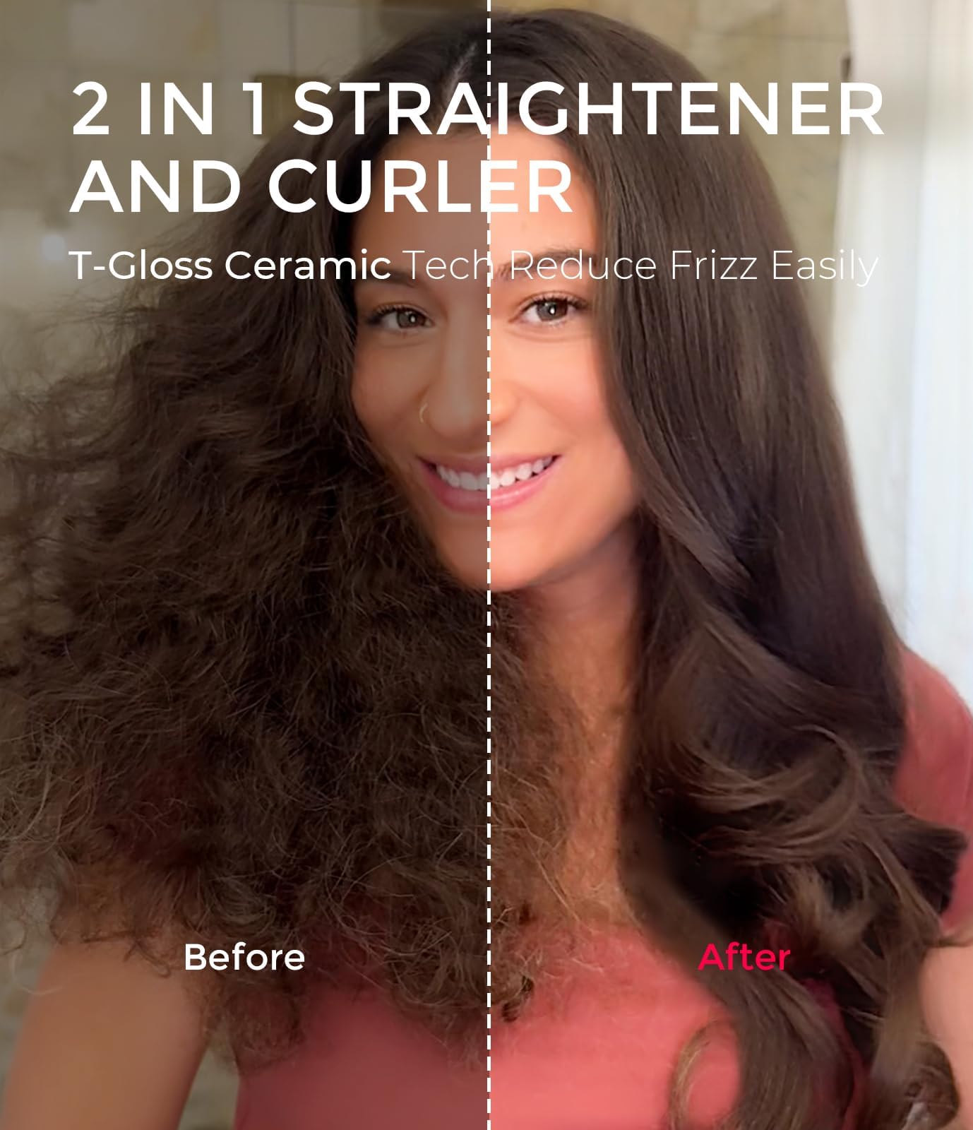 TYMO 2.0 Thermal Brush Curling Brush - STYLUX 1.7" Blowout Volumizer with Flexi-Fit for Hair Straightening, Heated Round Styler Tool, Hair Beauty and Personal Care TYMO