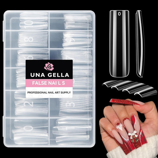 UNA GELLA Nail Tips Square Fake Gel Nails Tips 120 PCS No C Curve XXL Extra Long Full Cover Square Straight Curved Tapered Acrylic Nails for Press on Beauty and Personal Care UNA GELLA Default Title