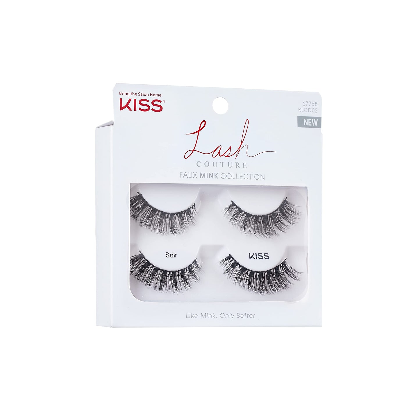 KISS Lash Couture Faux Mink False Eyelashes Double Pack, Knot-Free Lash Band, Reusable, Contact Lens Friendly, Easy To Apply, Ultrafine, Tapered…