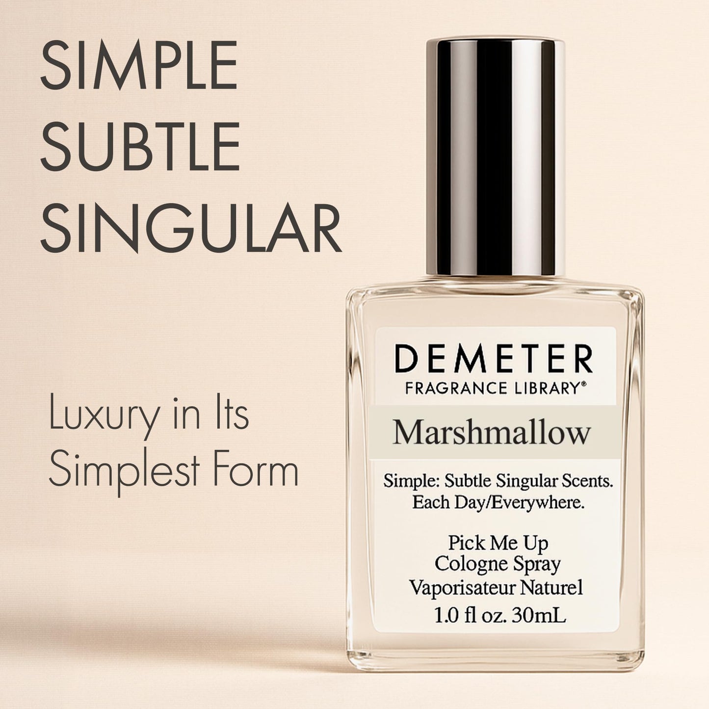 DEMETER Natural Perfume Spray Cologne for Women and Men, Marshmallow, 1 oz