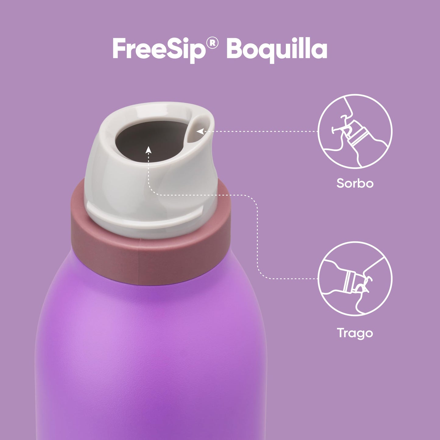 Owala FreeSip Twist Insulated Stainless Steel Water Bottle with Straw for Sports and Travel, BPA-Free, 24-oz, Purple/Purple (California Grapevine)