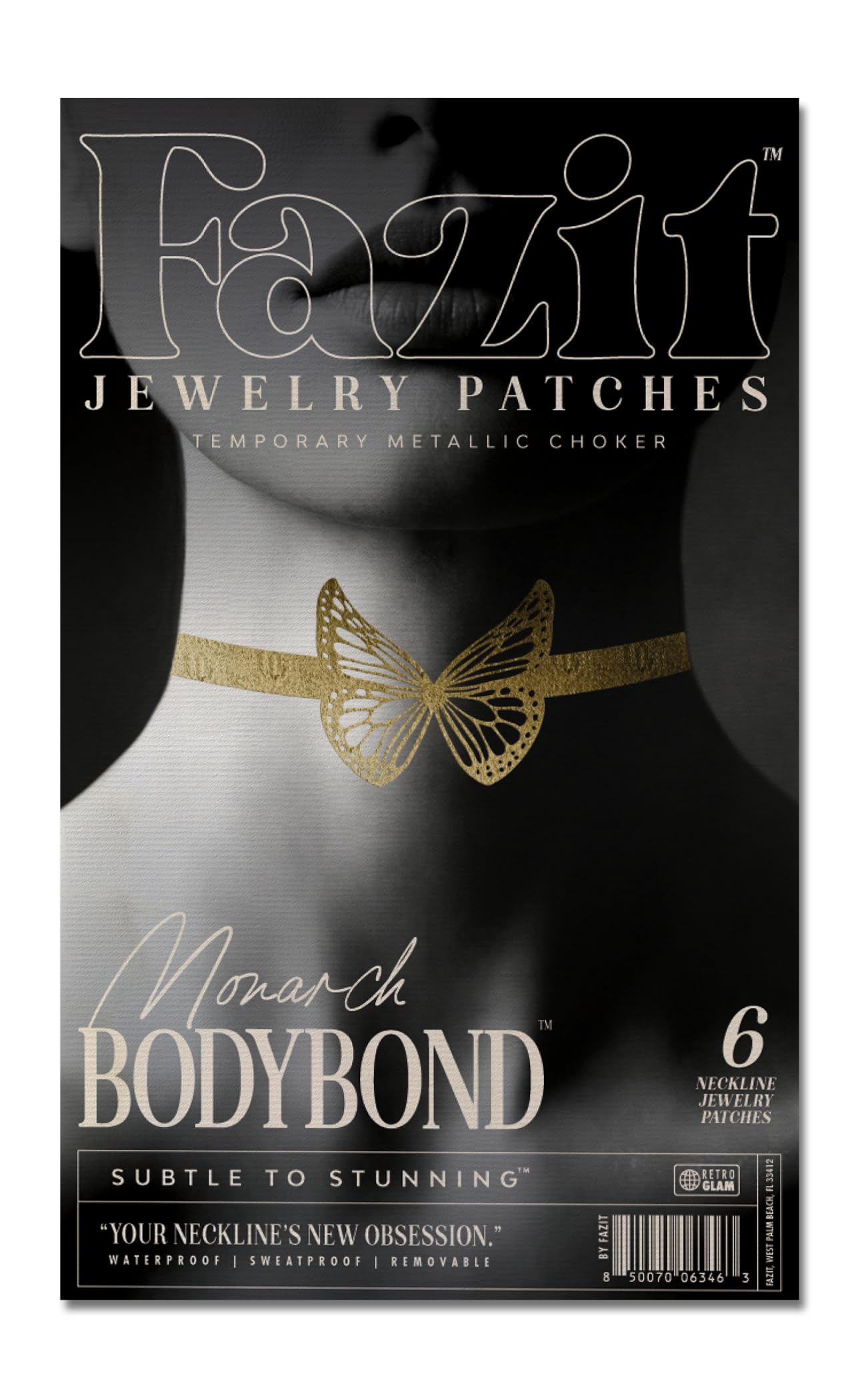 Fazit Makeup Patches - Monarch Bodybond - Glow Up Make-Up Patches - Cute Glitter Makeup Accessories for Women - Cosmetic Body Glitter