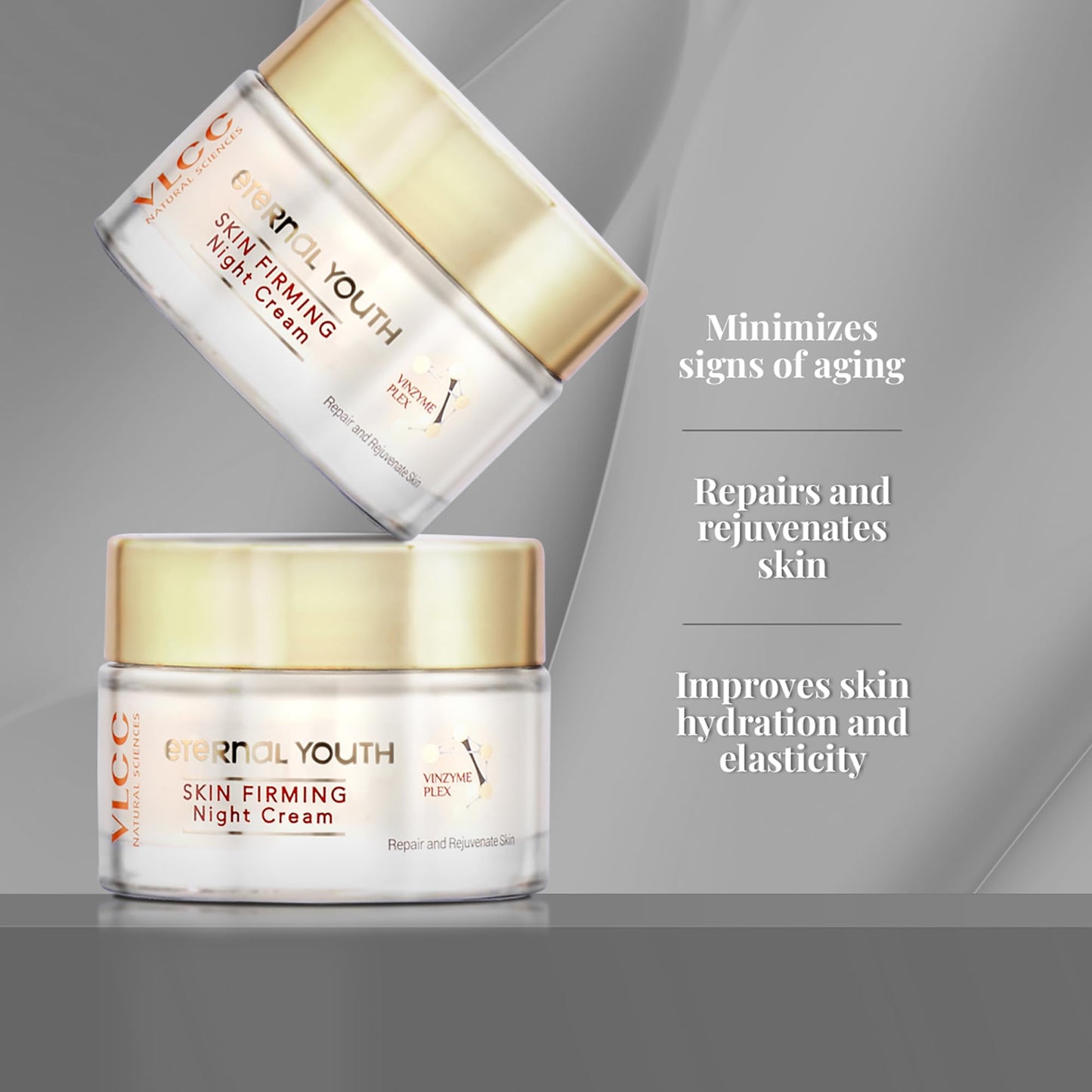 VLCC Eternal Youth Skin Firming Night Cream - Face Moisturizer - Hydrating Night Cream for Women - Lightweight and for All Skin Types - 1.7 oz