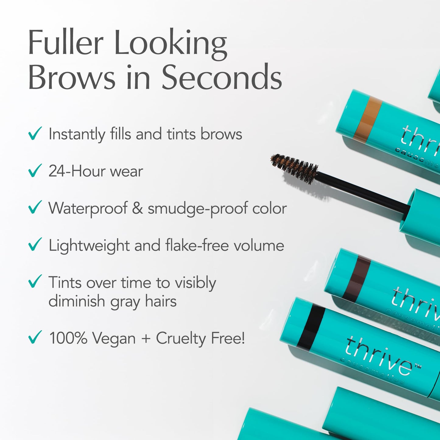 Thrive Causemetics Instant Brow Fix Semi-Permanent Eyebrow Gel, Waterproof Tinted Eye Brow Gel with Vitamin B5, Smudge-Proof, Long Lasting Definition Beauty and Personal Care Thrive Causemetics