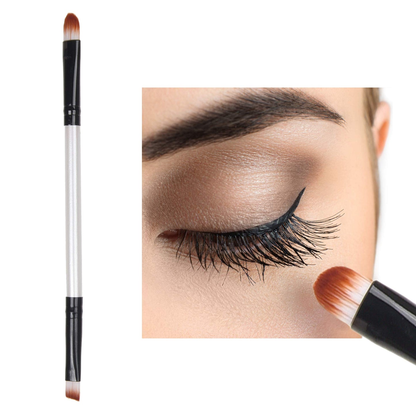 Kare & Kind 15 pcs Double Ended Eye Makeup Brushe Set - Highlight, Contour, Blend Makeup Cosmetics - Liquid Makeup, Powder, Foundation, Concealer