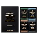 Mistral Men’s Luxury Bar Soap for Men | Gift Set (4 x 8.8 oz) - Cypress Oak, Cedarwood Marine, Teak Wood, Black Amber | Moisturizing, Triple-Milled