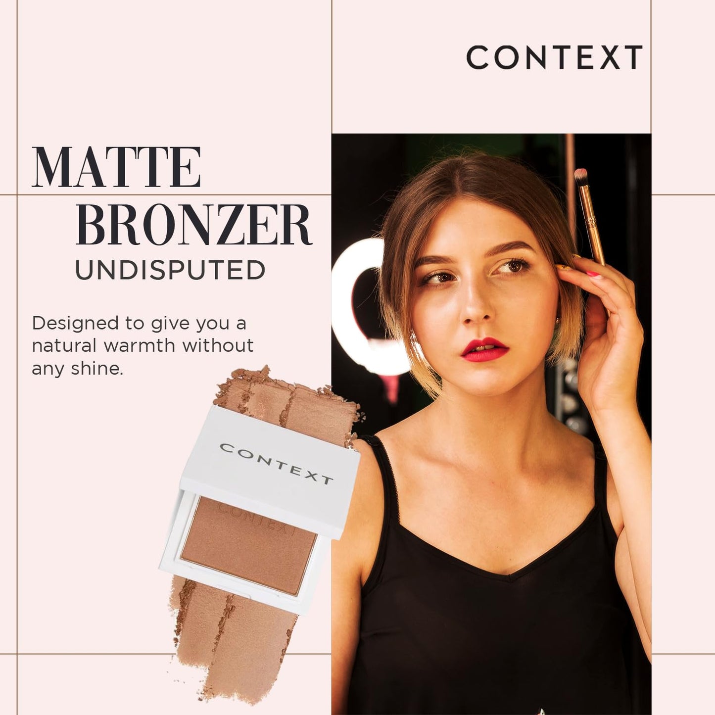 Context Skin Matte Bronzer Powder for Face - Vegan & Cruelty Free Bronzer Makeup, Long Lasting Buildable Coverage & Sun Kissed Matte Finish, Blendable
