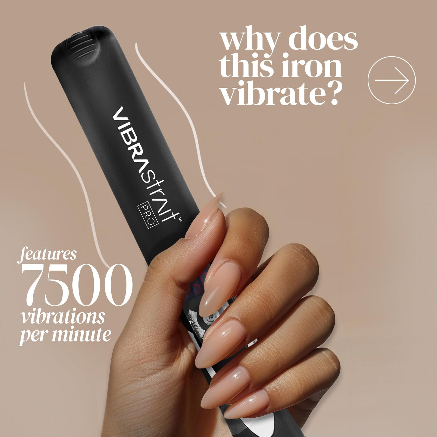 Vibrastrait Pro Vibrating Ceramic Tourmaline Ionic Flat Iron, 1-inch - Fast, Frizz-Free Ceramic Hair Straightener with Easy, Gentle Glide for Waves