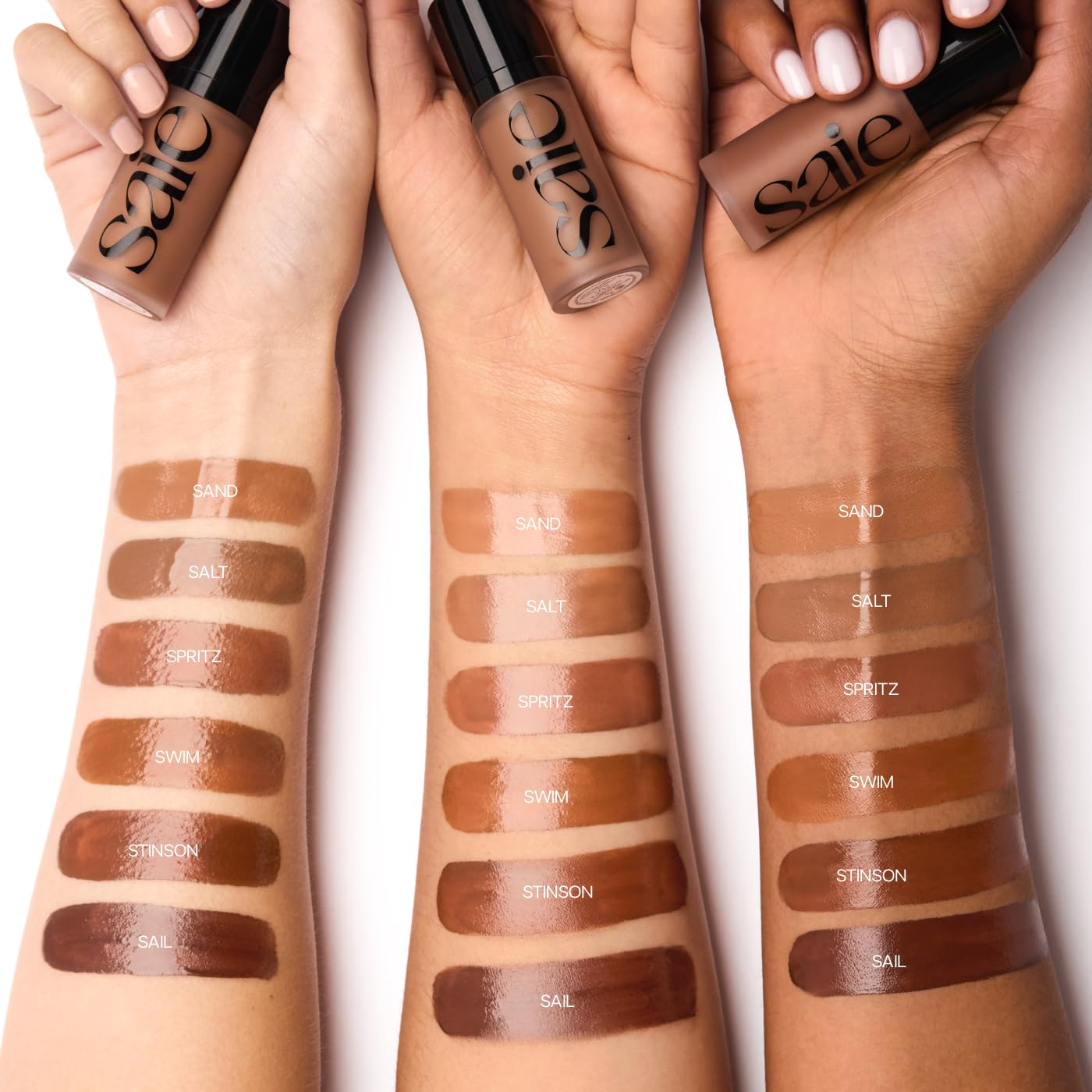 Saie Dew Bronze - Hydrating Liquid Bronzer Stick For a Sun Kissed Glow - Liquid Contour Stick Infused with Nourishing Skin Care Ingredients - Sculpted