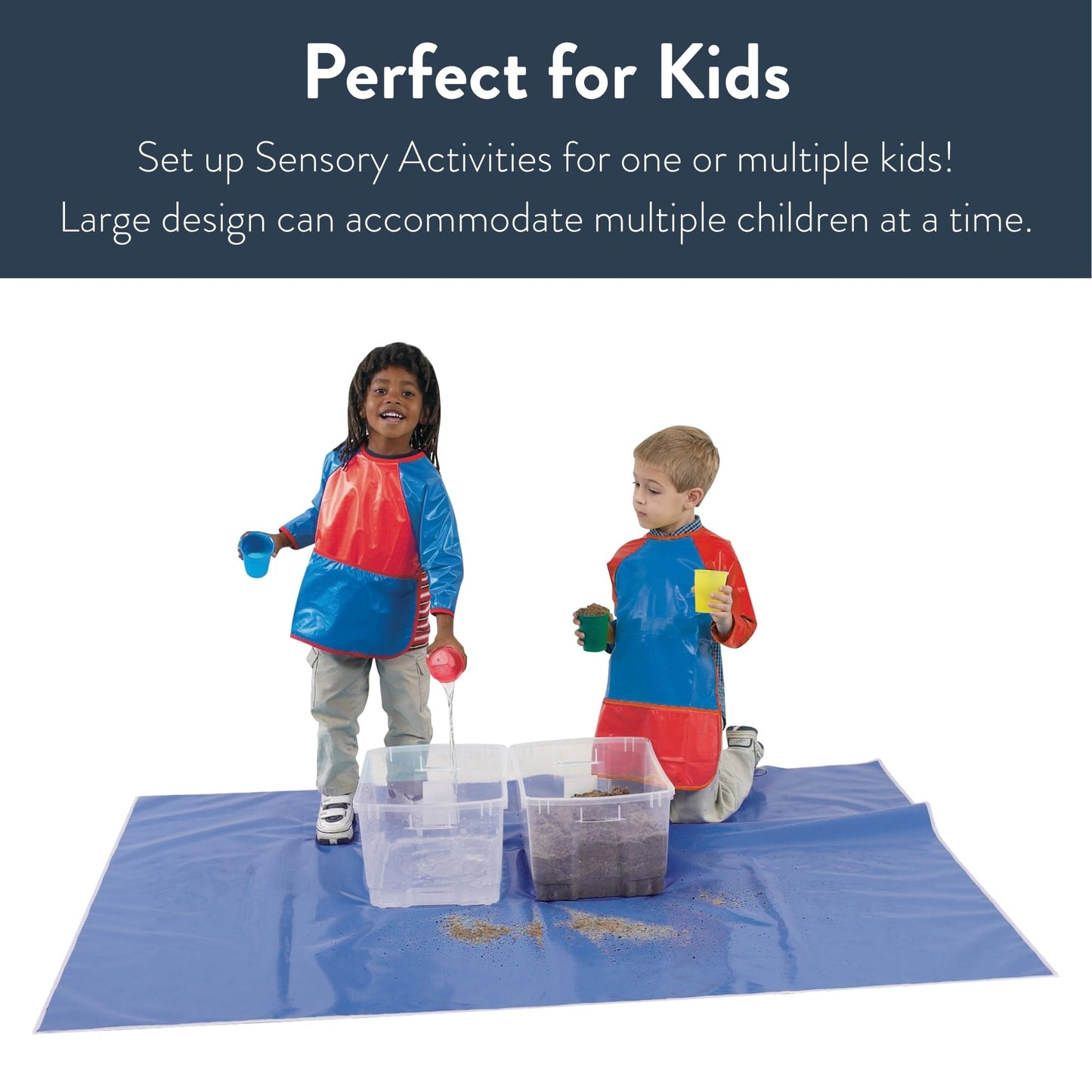 Children's Factory Rectangular Splash Mat – 50"x72" Play Mat for Classroom Art, Painting & Activities in Preschools, Daycares & Homes