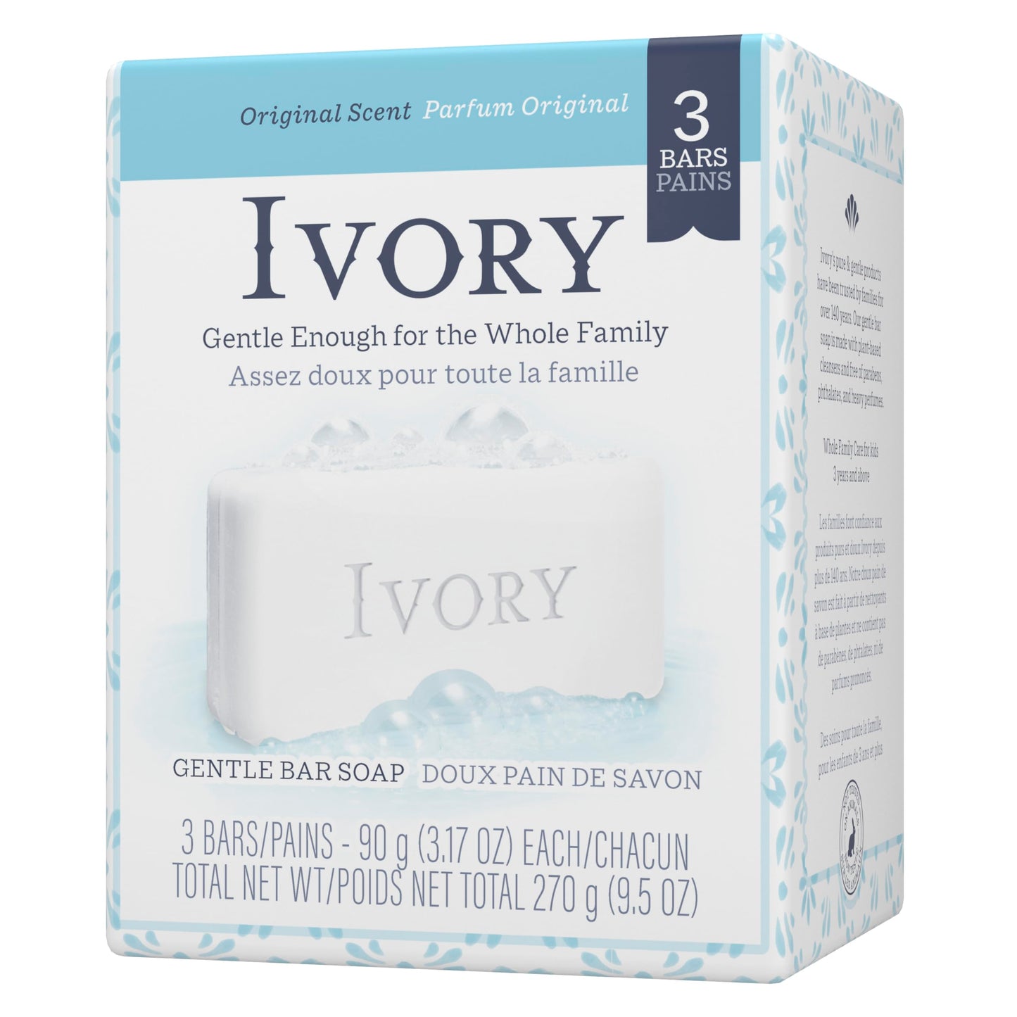 Ivory Simply Ivory Bath Bar for Unisex, 3 Count