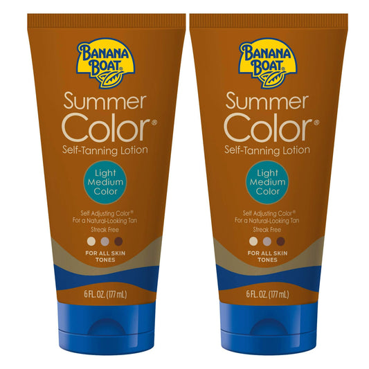 Banana Boat Summer Color Self Tanning Lotion | Light Medium Color for All Skin Tones, Self Tanner Lotion, Sunless Tanning Lotion, Banana Boat Self