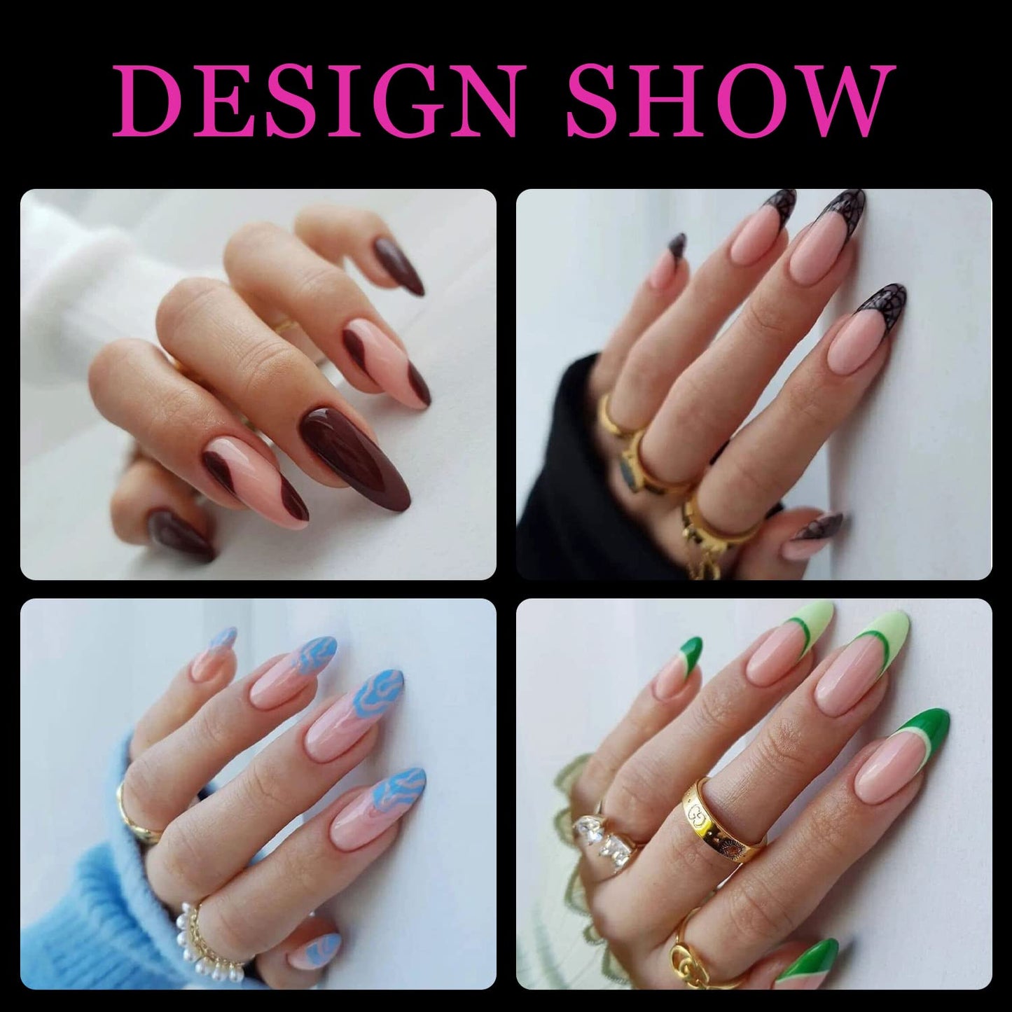 Melous Medium Stiletto Gel False Nail Tips, 120 PCS Pre Buff Full Cover, Square, Matte, 12 Sizes, 120 Number of Pieces, Nail Art Enhancement