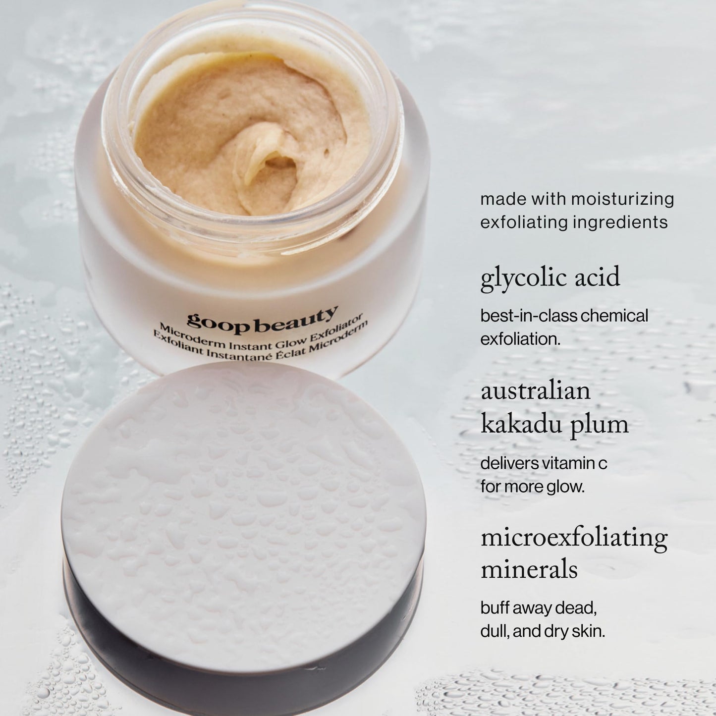 goop Beauty Microderm Face Exfoliator | At-Home Microdermabrasion with Glycolic Acid & Exfoliating Minerals | Smooths Skin Texture | Clean Face Scrub