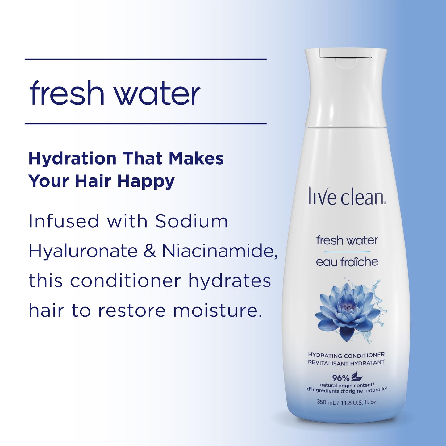 Live Clean Conditioner, Hydrating Fresh Water, 12 Oz