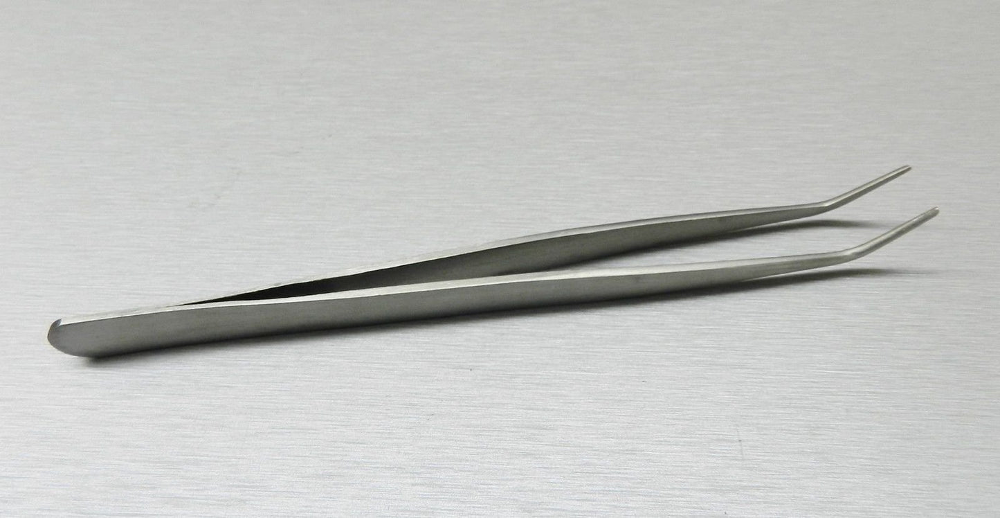 Tweezers Bent Tip Tweezer 45 Degree Bent Smooth Tips Jewelry Bead Hobby & Crafts 7" by JTS