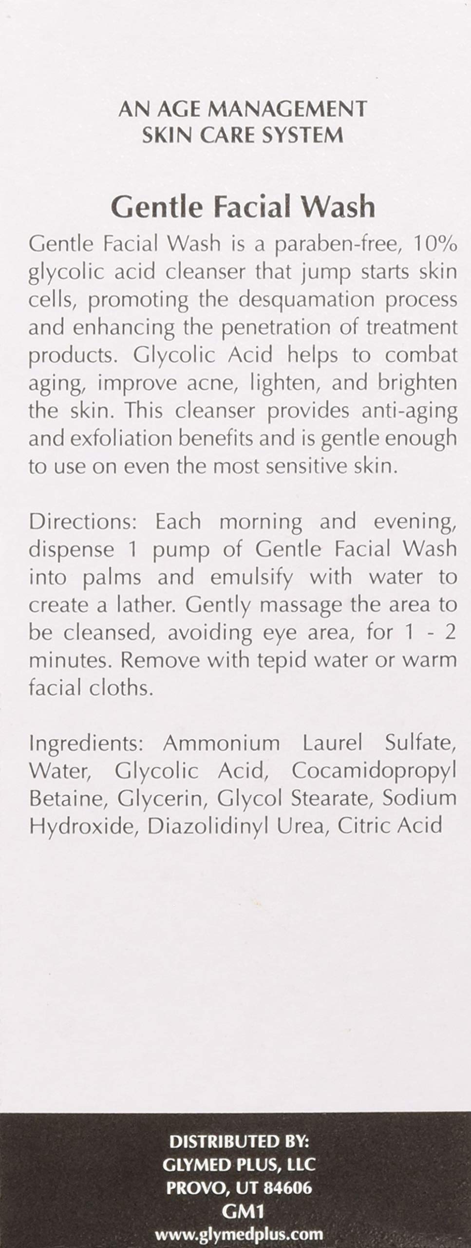GlyMed Plus Age Management Gentle Facial Wash, 8 Ounce