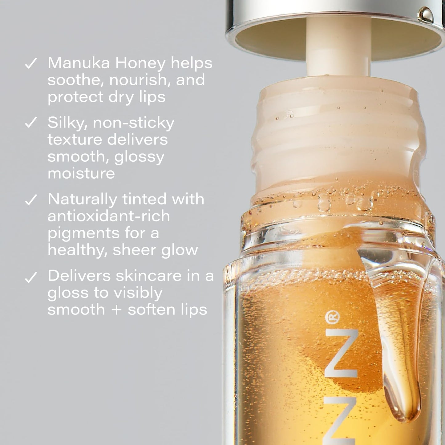 SKINN Luminous Golden Lip Oil - Support Collagen Production, Smooth Lines & Soothe Dry Cracked Lips - Hydrating Lip Gloss & Oils Improves Elasticity