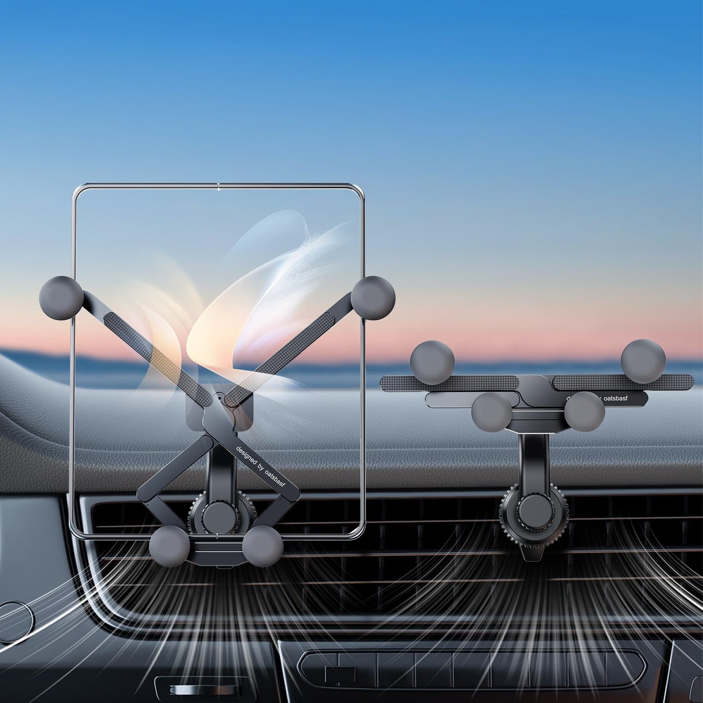 xuenair Z Fold 7 6 5 4 3 2 Car Mount Accessories, [2 Forms & Thick Case Friendly] Gravity Cell Phone Holder Mount for Samasung Galaxy Fold 7 6 5 4 3…