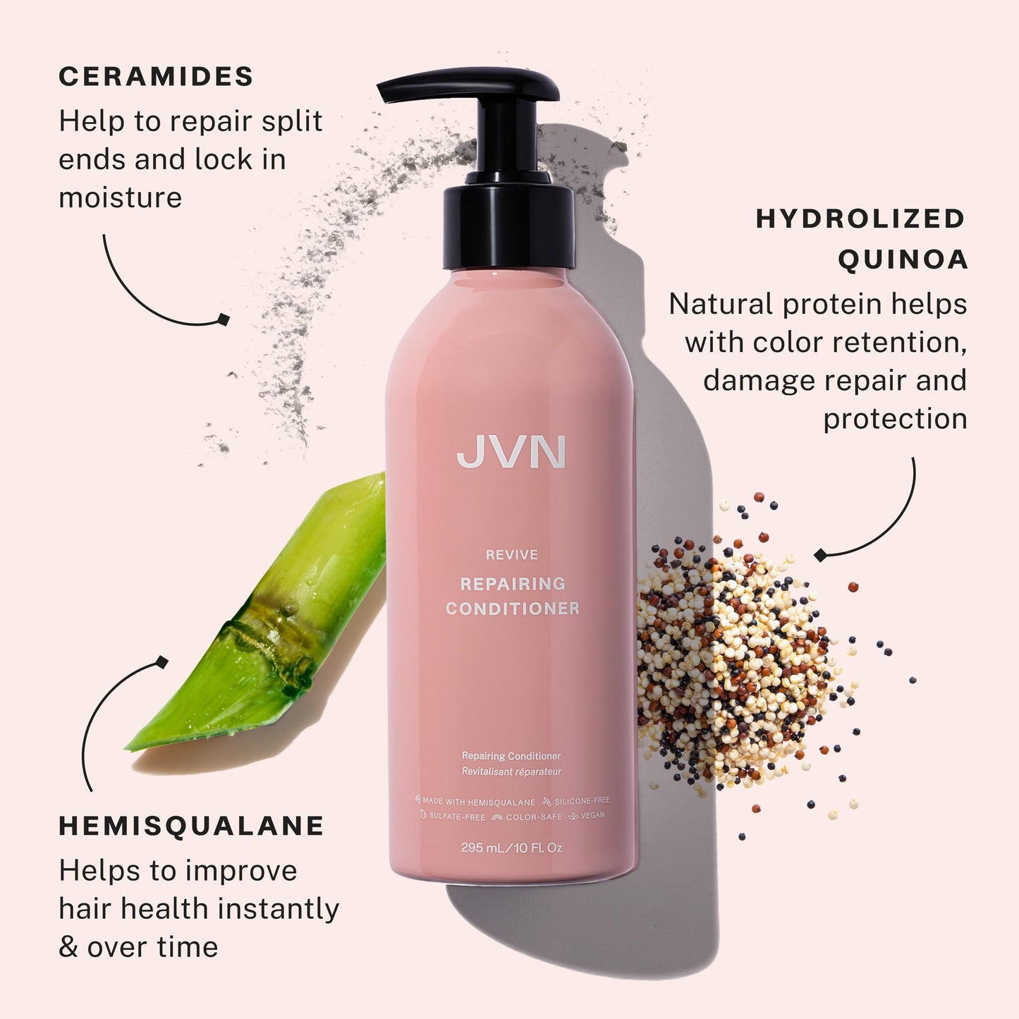 JVN Repair & Shine Essentials Set, Pack of 3, Includes Revive Repairing Shampoo, Conditioner, and Revive Rapid Repair Hair Bond Gloss, Made