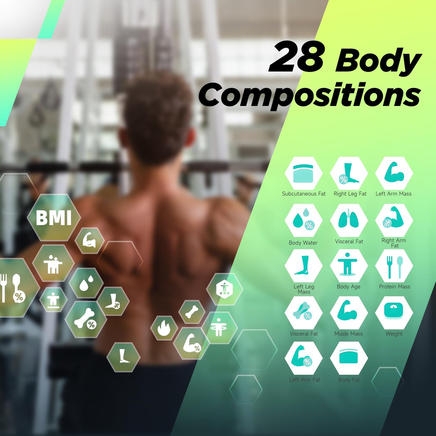 RunStar Digital Bathroom Scale for Body Weight, Body Fat, BMI 28 Measurements, Innovative 8-Electrode Smart Scales FSA&HSA Eligible with Voice Prompt…