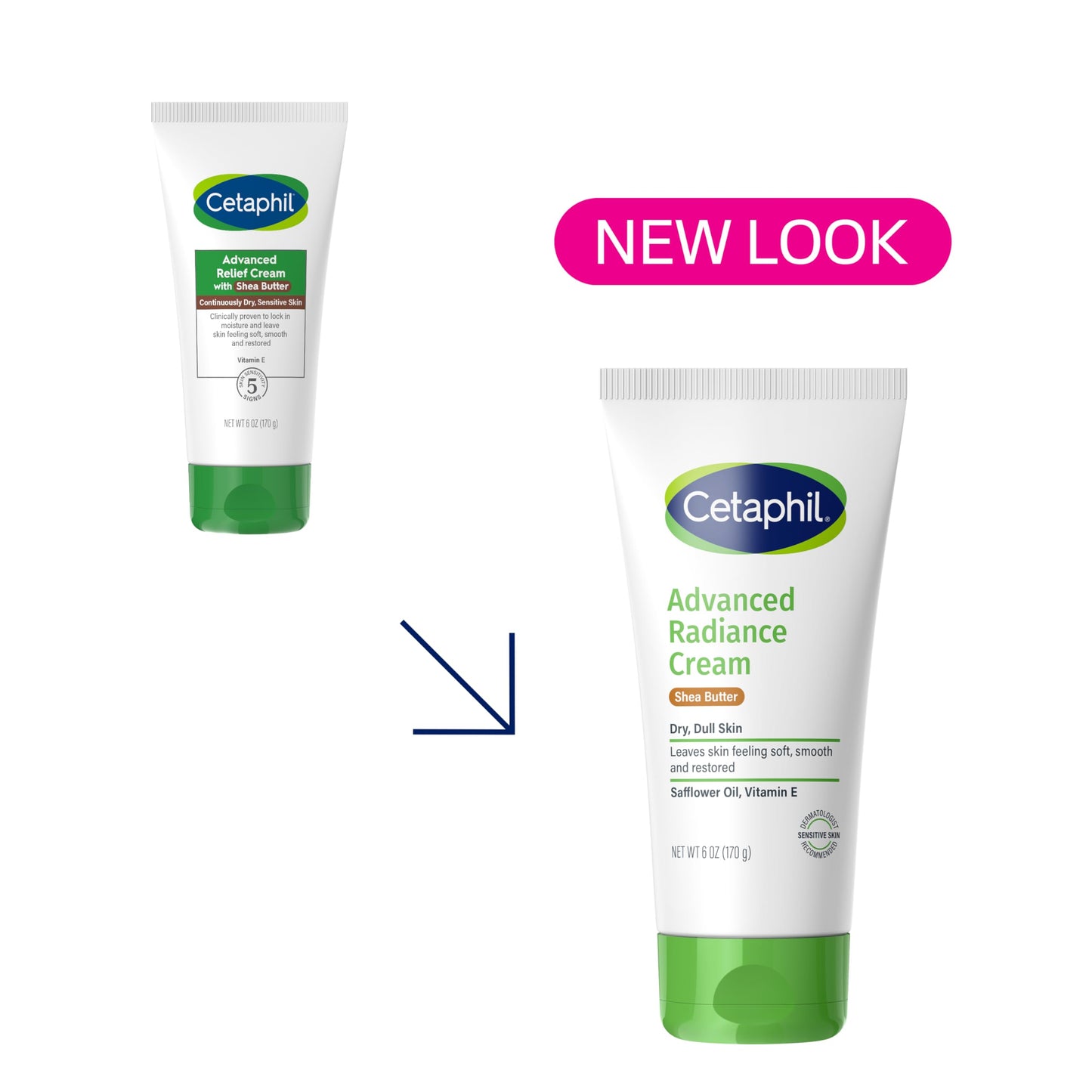 Cetaphil Advanced Radiance Cream with Shea Butter, 6 oz, For Dry, Dull Skin, More Radiant Skin, 48 Hour Hydration, All Skin Tones & Types