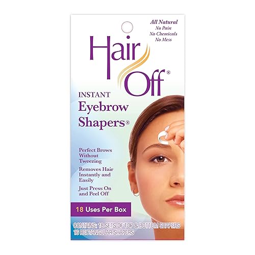 Hair Off Eyebrow Wax Strips - Fast & Painless Eyebrow Shaping Kit for Women - Face Wax Strips for Hair Removal - 18 Ct