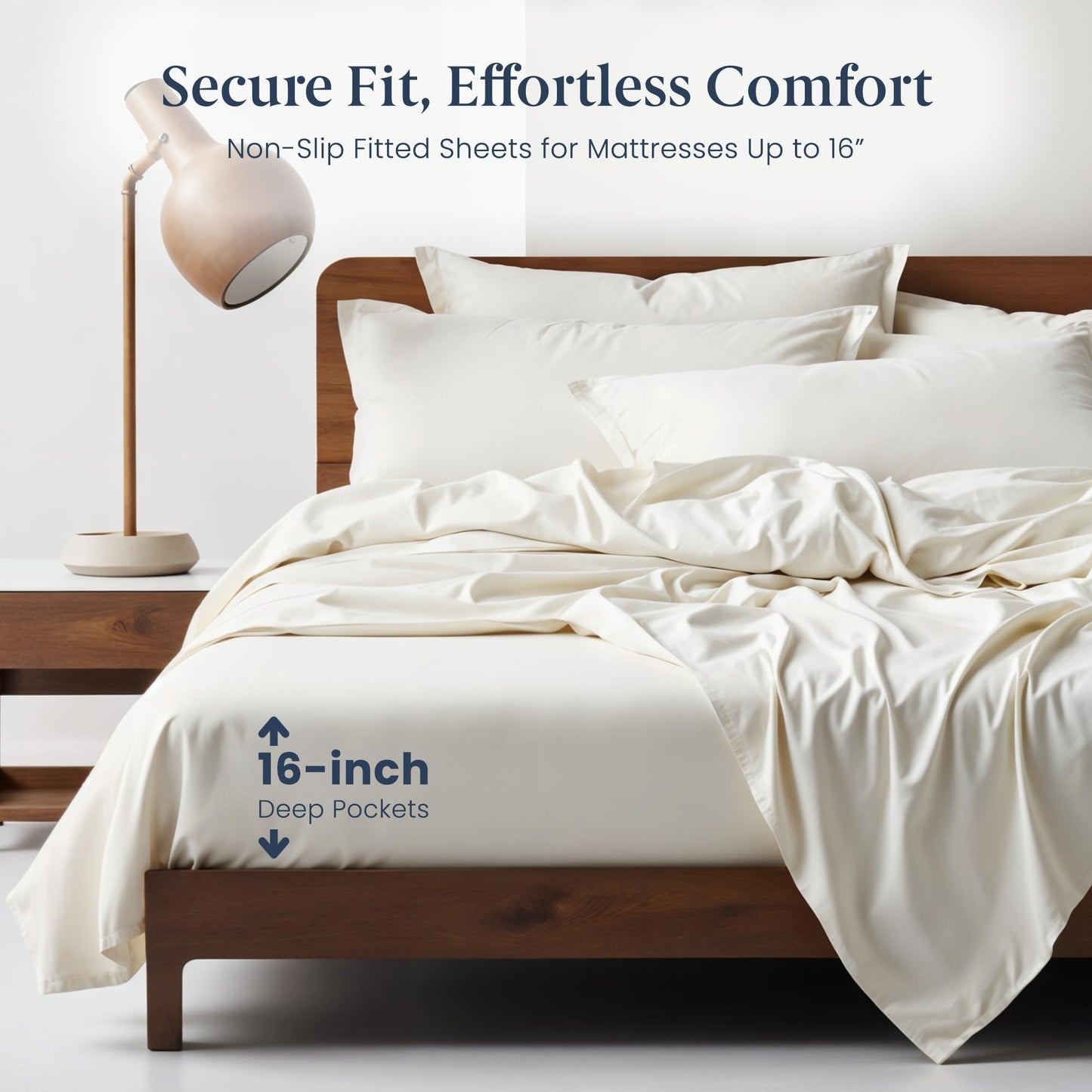 Ella Jayne Viscose Derived from Bamboo Sheets Set (4 Pieces) Queen Size, Ultra Soft & Luxuriously Cooling, Eco-Friendly Queen Sheet Set Deep Pockets