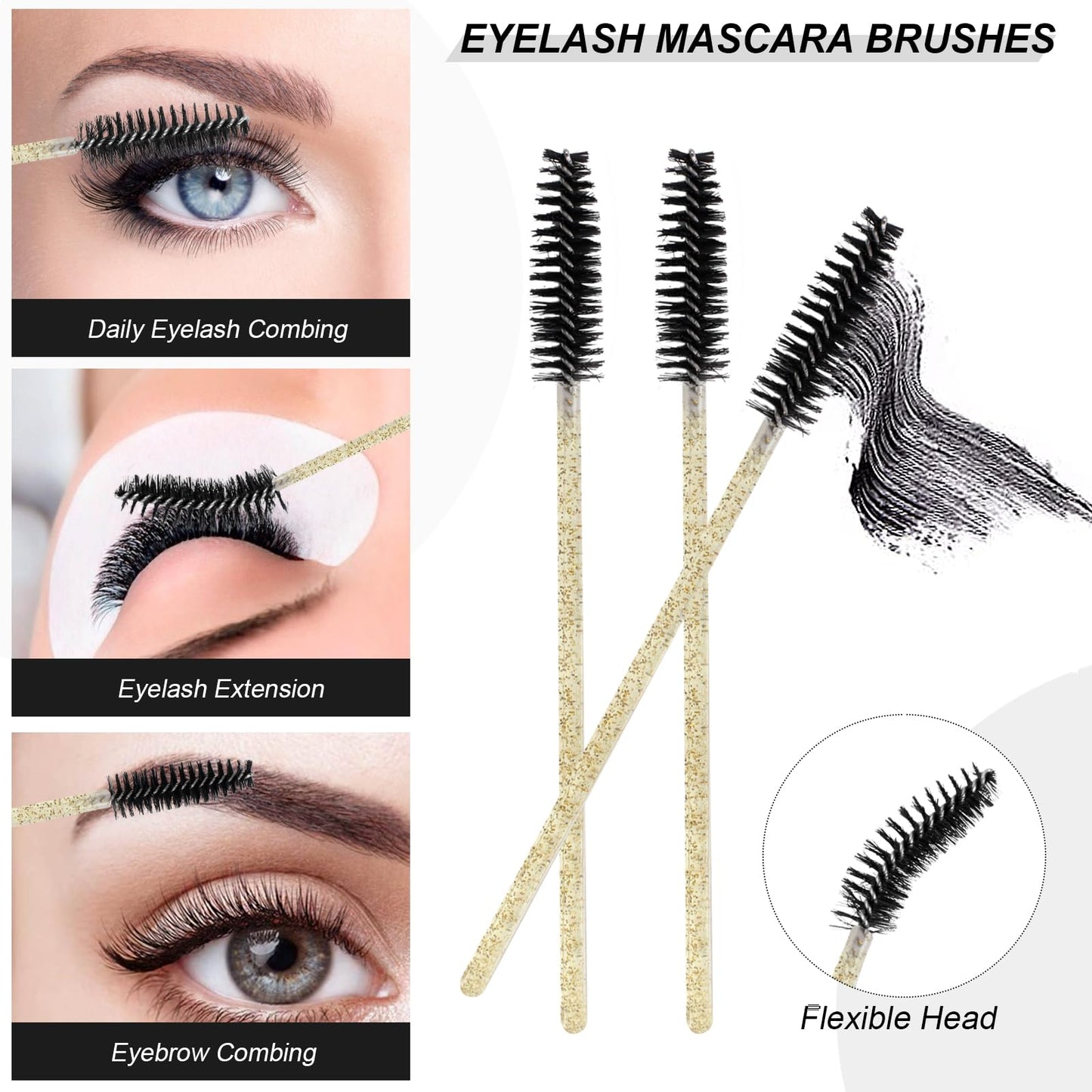 200 sets of false eyelashes kits, disposable micro cotton swabs, and they are matched with false eyelash brushes, lip brushes, mascara brushes,