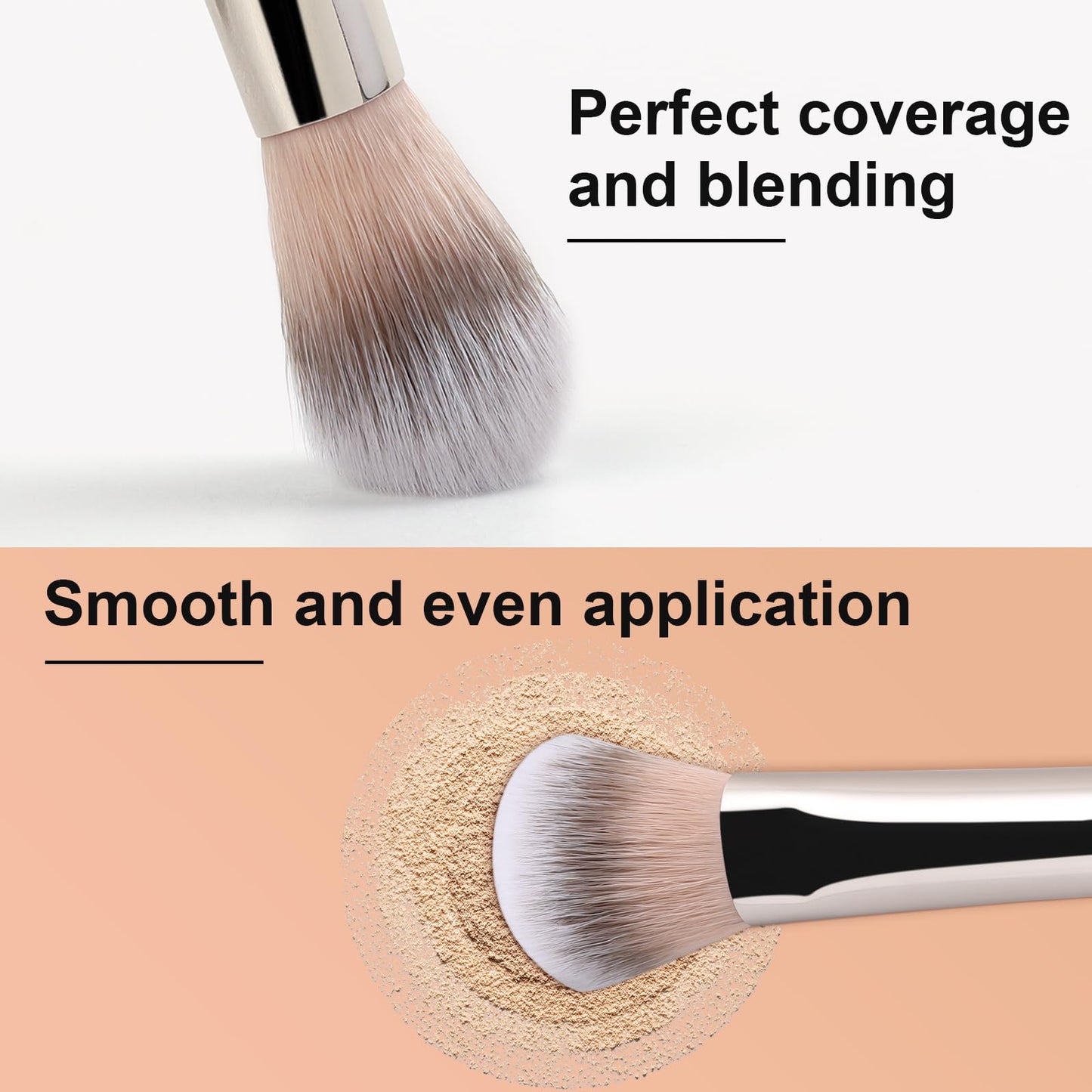TEOYALL Highlighter Brush, Small Plush Fluflly Synthetic Bristles Tapered Under Eye Setting Brush for Bronzer Cheek with Loose Powder Beauty and Personal Care TEOYALL