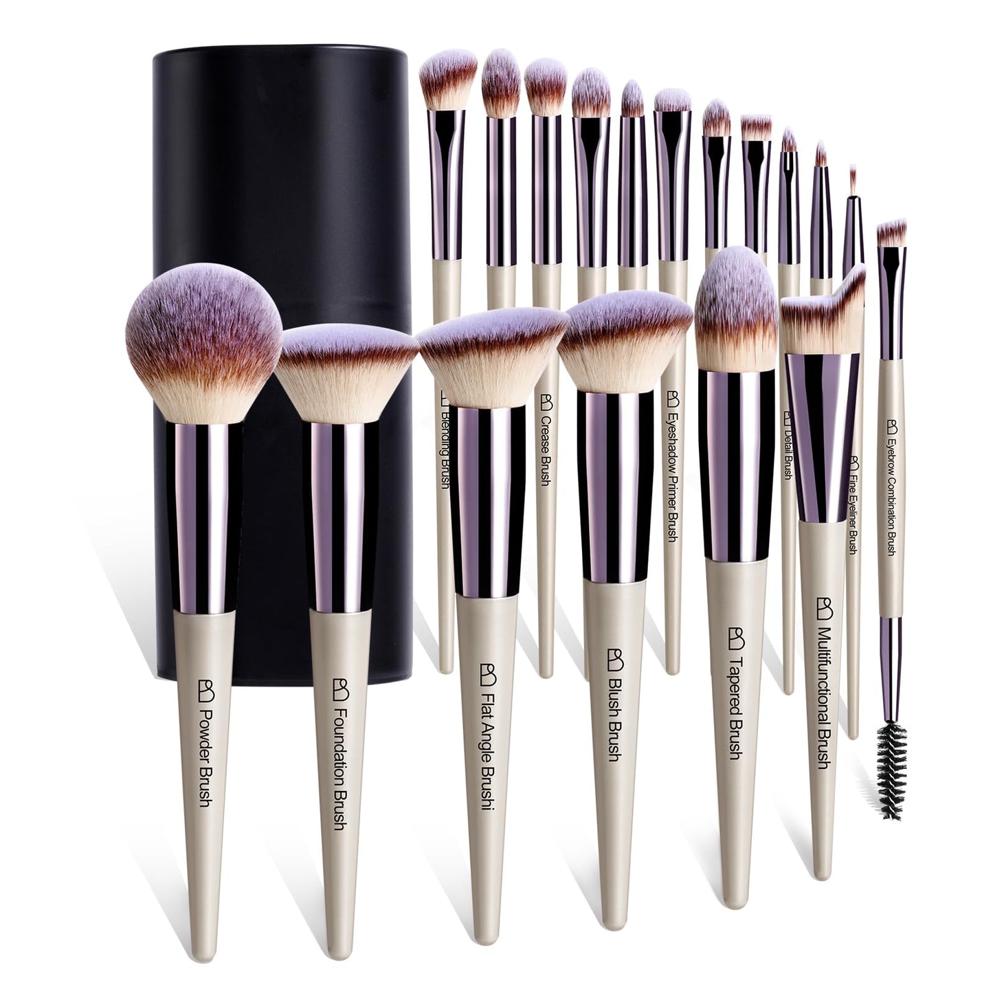 BS-MALL Makeup Brush Set 18 Pcs Premium Synthetic Foundation Powder Concealers Eye shadows Blush Makeup Brushes with black case (E-Green) Beauty and Personal Care BS-MALL Default Title