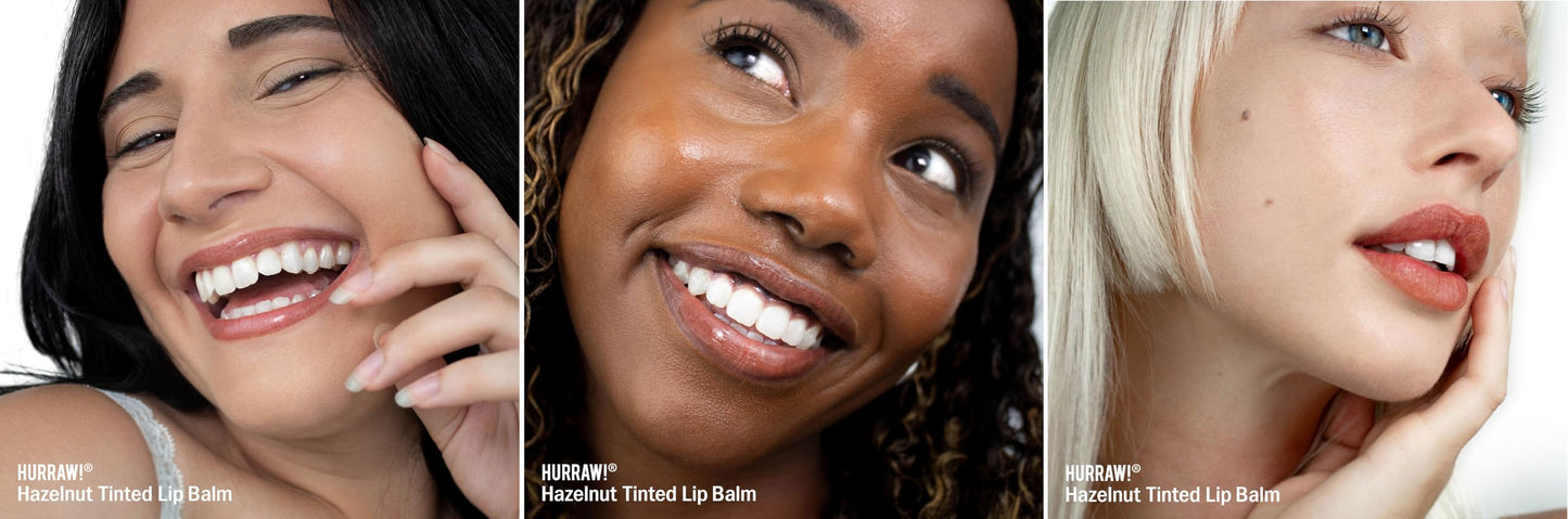 Hurraw! Hazelnut Tinted Lip Balm, 3 Pack: (Sheer Brown Tint) Organic, Certified Vegan, Cruelty and Gluten Free. Non-GMO, 100% Natural Ingredients.